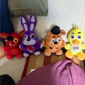 Plush Toy Set - Red, Purple, Orange, Yellow